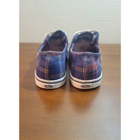 Vans TB4R Womens Low Top Lace Up Skateboarding Shoes Blue Multi Color Plaid Sz 6 - Picture 5 of 7